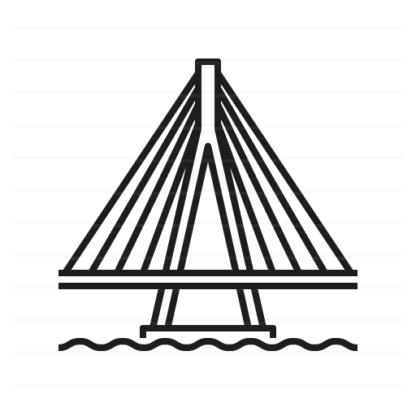 Mumbai – India: Bandra–Worli Sea Link outline icon