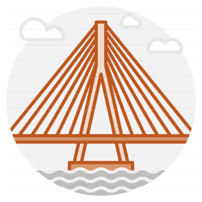 Mumbai – India: Bandra–Worli Sea Link filled outline icon