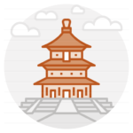 Beijing – China: Temple of Heaven filled outline icon