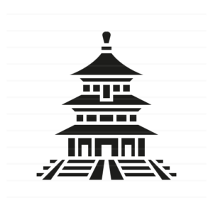 Beijing – China: Temple of Heaven glyph icon