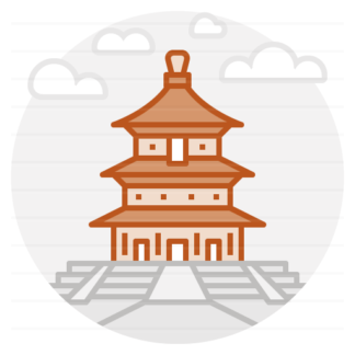 Beijing – China: Temple of Heaven filled outline icon