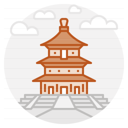 Beijing – China: Temple of Heaven filled outline icon