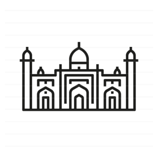 Dhaka – Bangladesh: Lalbagh Fort outline icon