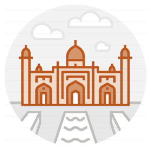 Dhaka – Bangladesh: Lalbagh Fort filled outline icon