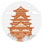 Osaka – Japan: Castle filled outline icon