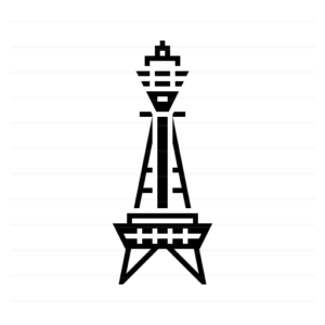 Osaka – Japan: Tsutenkaku Tower glyph icon