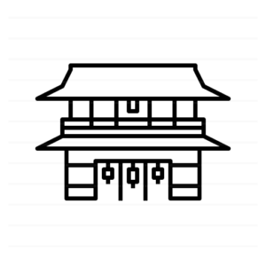 Tokyo – Japan: Hozomon gate, Asakusa outline icon