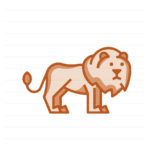 Africa: Lion filled outline icon