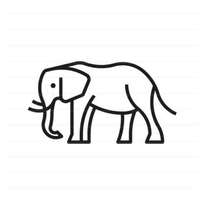 Africa: Elephant outline icon