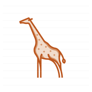 Africa: Giraffe filled outline icon