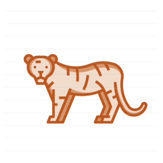 Asia: Tiger filled outline icon