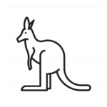 Australia: Kangaroo outline icon