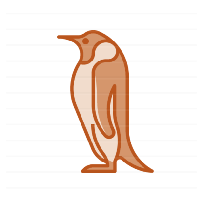 Antarctica: Emperor Penguin filled outline icon