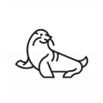 Antarctica: Antarctic fur seal outline icon