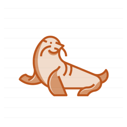 Antarctica: Antarctic fur seal filled outline icon