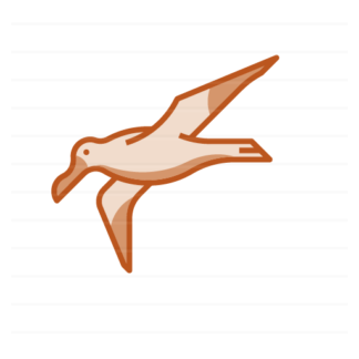 Antarctica: Wandering Albatross filled outline icon