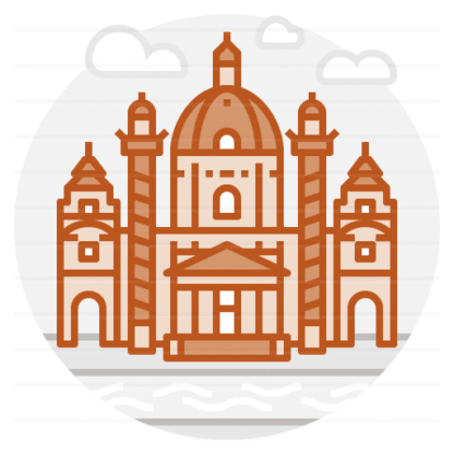 Karlskirche – Vienna, Austria filled outline icon