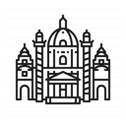Karlskirche – Vienna, Austria outline icon
