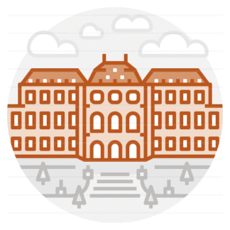 Belvedere palace – Vienna, Austria filled outline icon