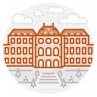 Belvedere palace – Vienna, Austria filled outline icon