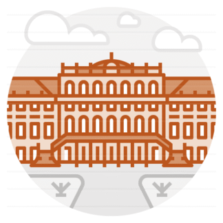 Schönbrunn Palace – Vienna, Austria filled outline icon