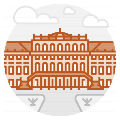 Schönbrunn Palace – Vienna, Austria filled outline icon