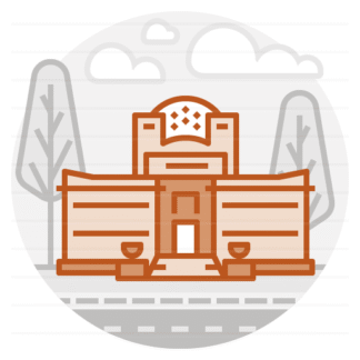 Secession Building – Vienna, Austria filled outline icon