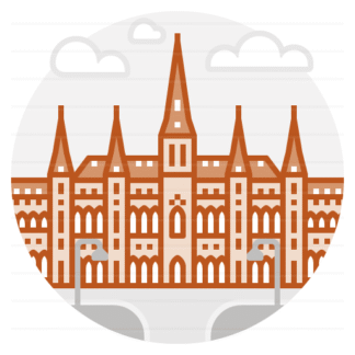 City Hall – Vienna, Austria filled outline icon