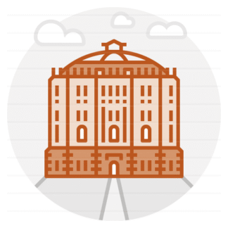 Gasometers – Vienna, Austria filled outline icon