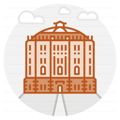 Gasometers – Vienna, Austria filled outline icon