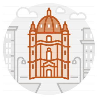 Peterskirche – Vienna, Austria filled outline icon