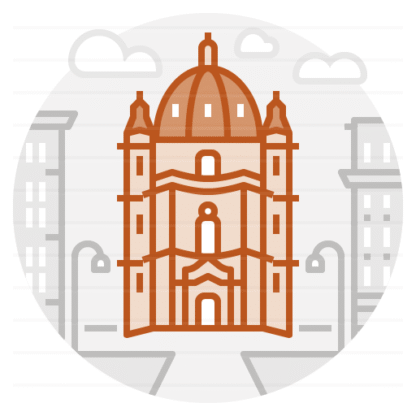 Peterskirche – Vienna, Austria filled outline icon