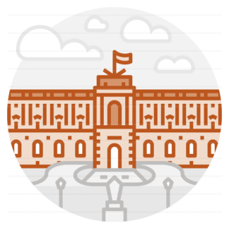 Hofburg Palace (Neue Burg Wing) – Vienna, Austria filled outline icon