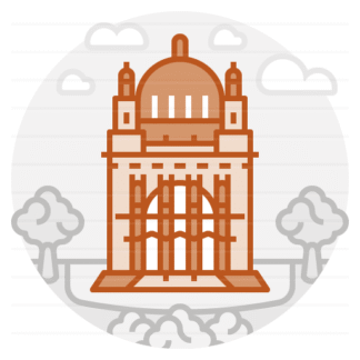 Kirche am Steinhof – Vienna, Austria filled outline icon